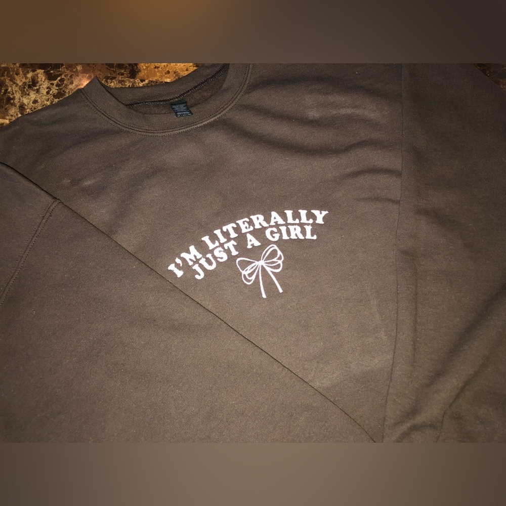 Embroidered Crewneck Just a Girl